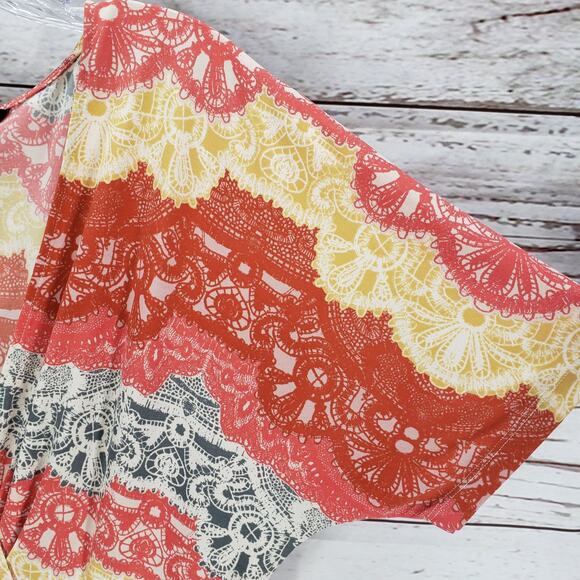 BCBGMAXAZRIA Women's Tereza Surplice Neck Faux Wrap Dress Size Large - Picture 14 of 14